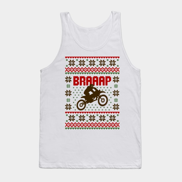 Braaap Dirt Bike Ugly Sweater Tank Top by Hobbybox